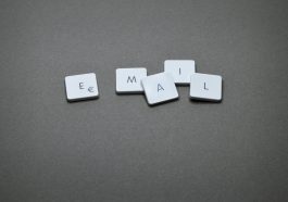 email blocks on gray surface